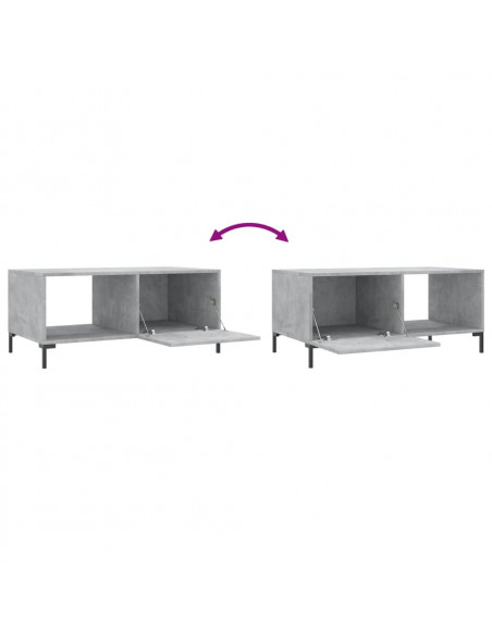 Tavolino da Salotto Grigio Cemento 90x50x40cm Legno Multistrato
