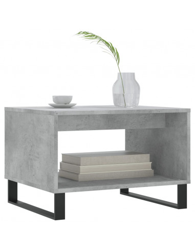 Tavolino da Salotto Grigio Cemento 60x50x40cm Legno Multistrato