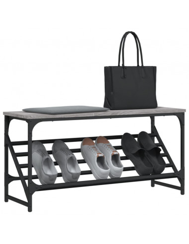 Scarpiera Grigio Sonoma 90x30x45 cm in Legno Multistrato