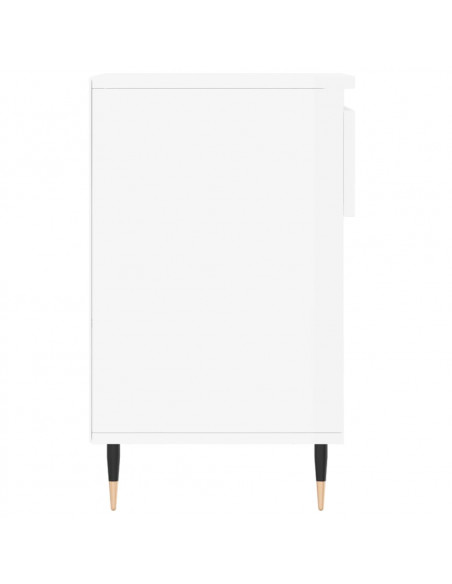 Scarpiera Bianco Lucido 102x36x60 cm in Legno Multistrato