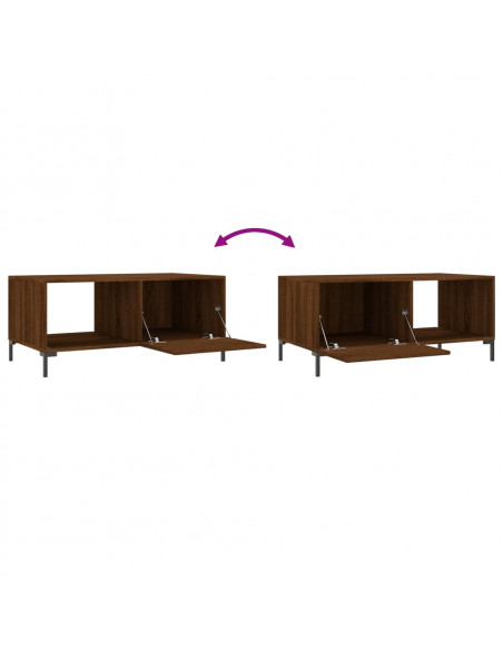 Tavolino da Salotto Rovere Marrone 90x50x40cm Legno Multistrato