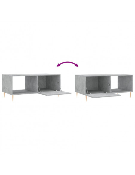 Tavolino da Salotto Grigio Cemento 90x50x40cm Legno Multistrato