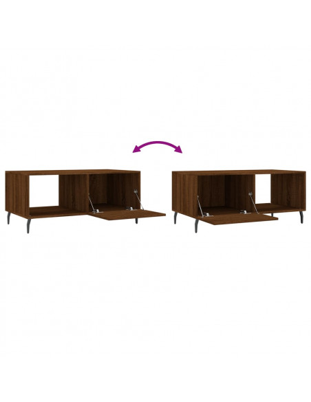Tavolino da Salotto Rovere Marrone 90x50x40cm Legno Multistrato