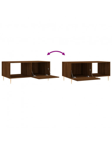 Tavolino da Salotto Rovere Marrone 90x50x40cm Legno Multistrato