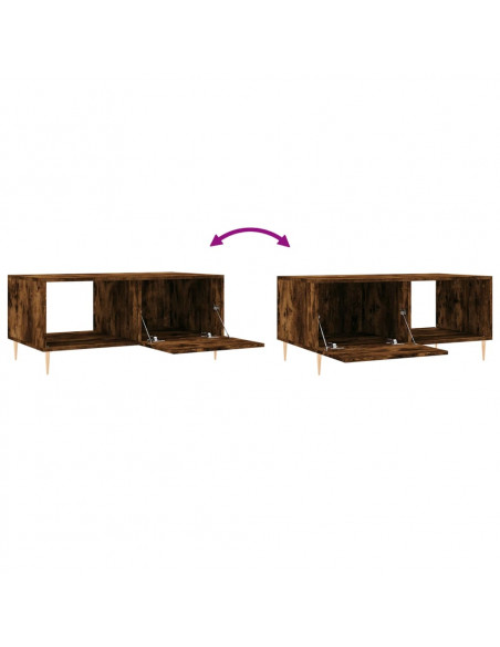 Tavolino da Salotto Rovere Fumo 90x50x40cm in Legno Multistrato