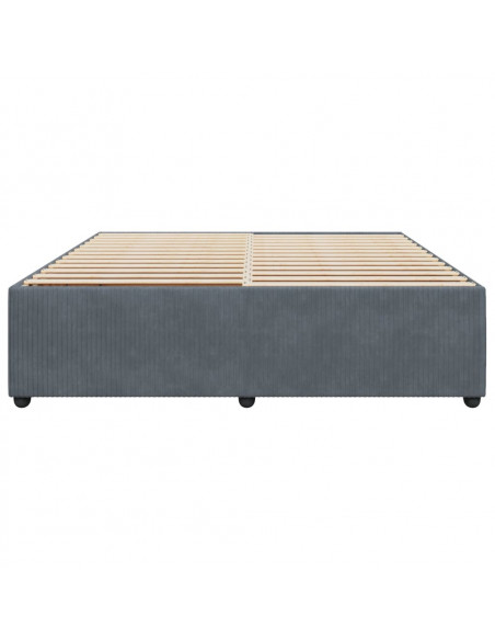 Giroletto senza Materasso Grigio Scuro 200x200 cm Velluto