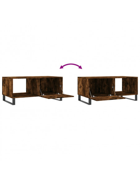 Tavolino da Salotto Rovere Fumo 90x50x40cm in Legno Multistrato