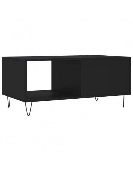 Tavolino da Salotto Nero 90x50x40 cm in Legno Multistrato