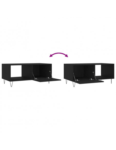 Tavolino da Salotto Nero 90x50x40 cm in Legno Multistrato