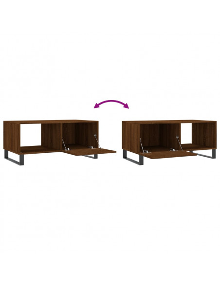 Tavolino da Salotto Rovere Marrone 90x50x40cm Legno Multistrato