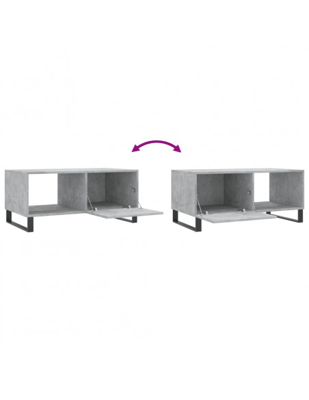 Tavolino da Salotto Grigio Cemento 90x50x40cm Legno Multistrato