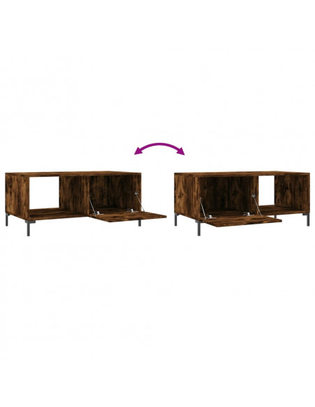 Tavolino da Salotto Rovere Fumo 90x50x40cm in Legno Multistrato