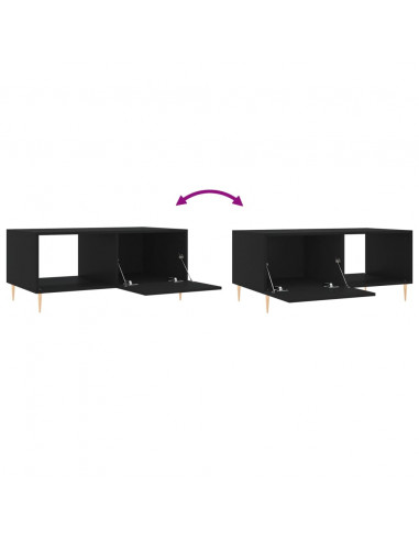 Tavolino da Salotto Nero 90x50x40 cm in Legno Multistrato