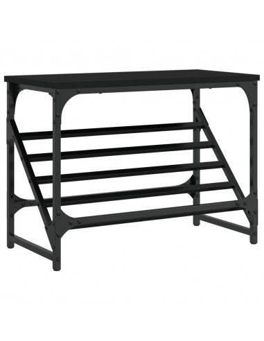 Scarpiera Nera 60x30x45 cm in Legno Multistrato