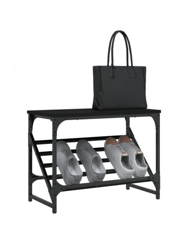 Scarpiera Nera 60x30x45 cm in Legno Multistrato