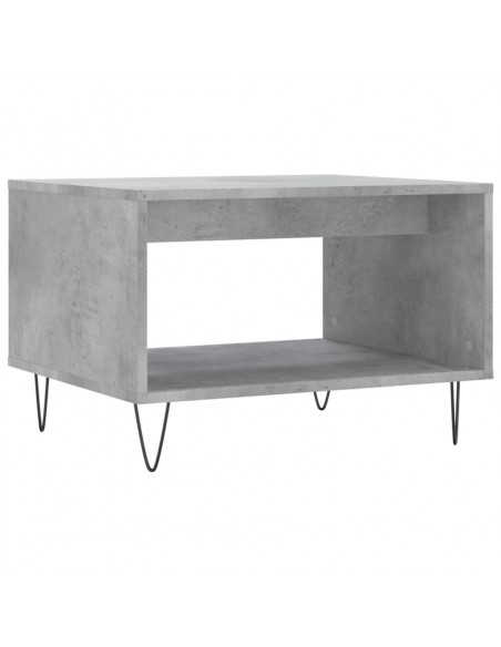 Tavolino da Salotto Grigio Cemento 60x50x40cm Legno Multistrato