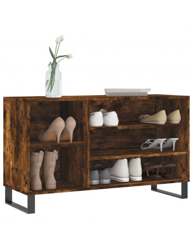 Scarpiera Rovere Fumo 102x36x60 cm in Legno Multistrato