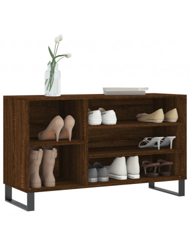 Scarpiera Rovere Marrone 102x36x60 cm in Legno Multistrato