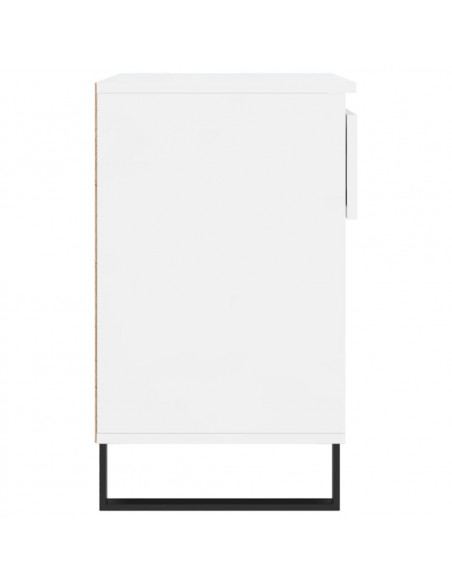Scarpiera Bianco Lucido 70x36x60 cm in Legno Multistrato