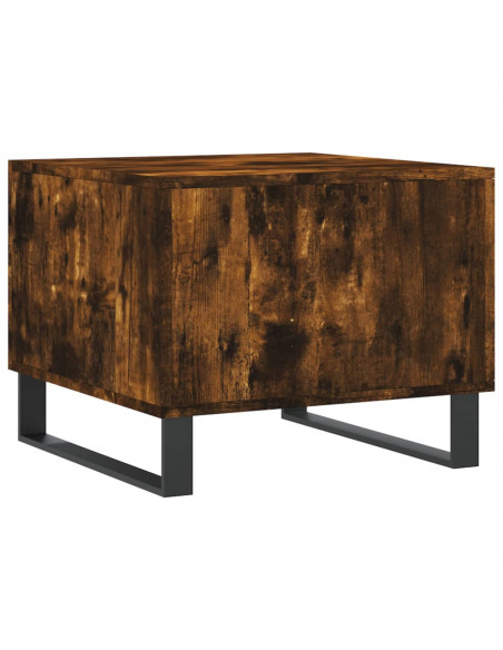 Tavolino da Salotto Rovere Fumo 50x50x40 cm Legno Multistrato