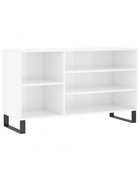 Scarpiera Bianco Lucido 102x36x60 cm in Legno Multistrato