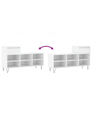 Scarpiera Bianca 102x36x60 cm in Legno Multistrato