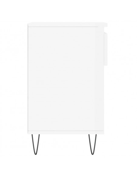 Scarpiera Bianco Lucido 102x36x60 cm in Legno Multistrato