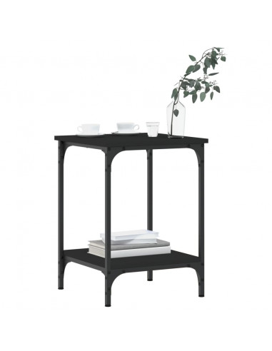 Tavolino da Salotto Nero 40x40x55 cm in Legno Multistrato