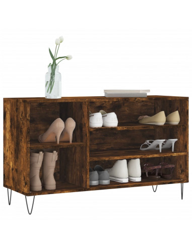 Scarpiera Rovere Fumo 102x36x60 cm in Legno Multistrato