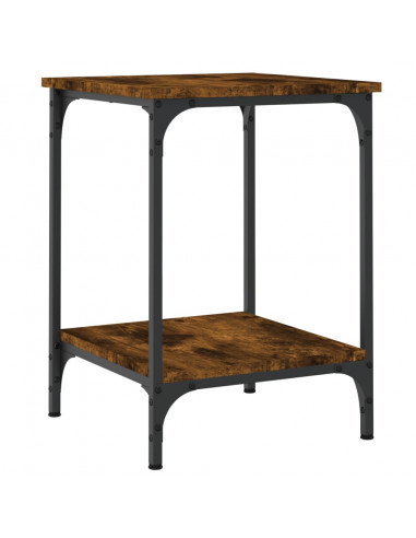 Tavolino da Salotto Rovere Fumo 40x40x55 cm Legno Multistrato