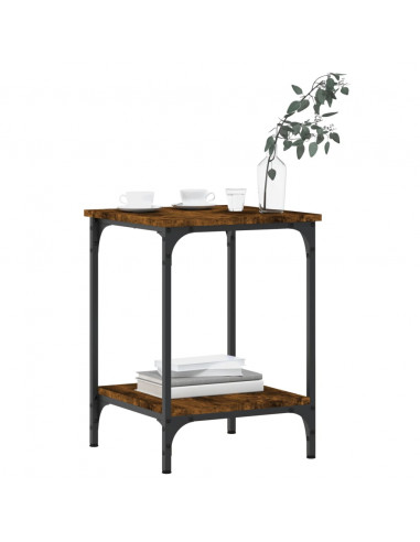 Tavolino da Salotto Rovere Fumo 40x40x55 cm Legno Multistrato