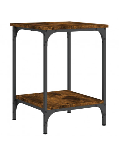 Tavolino da Salotto Rovere Fumo 40x40x55 cm Legno Multistrato