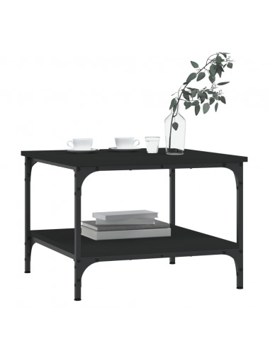 Tavolino da Salotto Nero 55x55x40 cm in Legno Multistrato