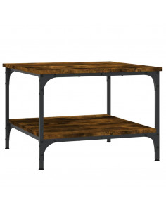 Tavolino da Salotto Rovere Fumo 55x55x40cm in Legno Multistrato 2