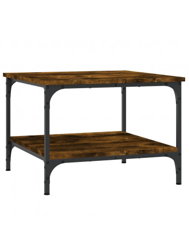 Tavolino da Salotto Rovere Fumo 55x55x40cm in Legno Multistrato