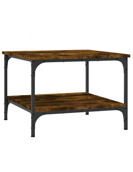 Tavolino da Salotto Rovere Fumo 55x55x40cm in Legno Multistrato