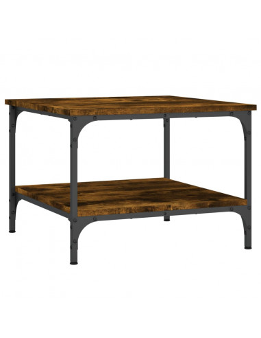 Tavolino da Salotto Rovere Fumo 55x55x40cm in Legno Multistrato