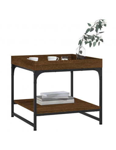 Tavolino Salotto Rovere Marrone 49,5x49,5x45 Legno Multistrato