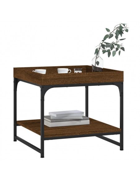 Tavolino Salotto Rovere Marrone 49,5x49,5x45 Legno Multistrato