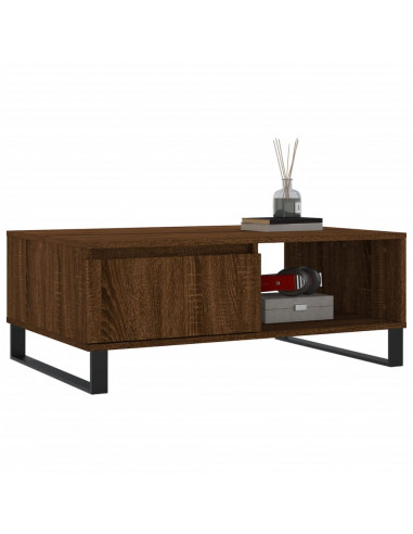Tavolino da Salotto Rovere Marrone 90x60x35cm Legno Multistrato