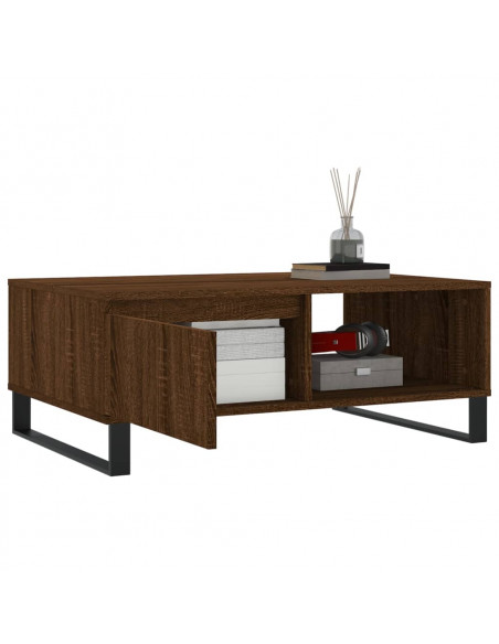 Tavolino da Salotto Rovere Marrone 90x60x35cm Legno Multistrato