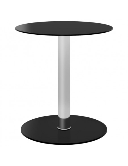 Tavolino da Salotto Nero 40 cm in Vetro Temperato