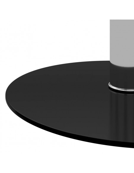 Tavolino da Salotto Nero 40 cm in Vetro Temperato