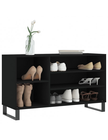 Scarpiera Nera 102x36x60 cm in Legno Multistrato