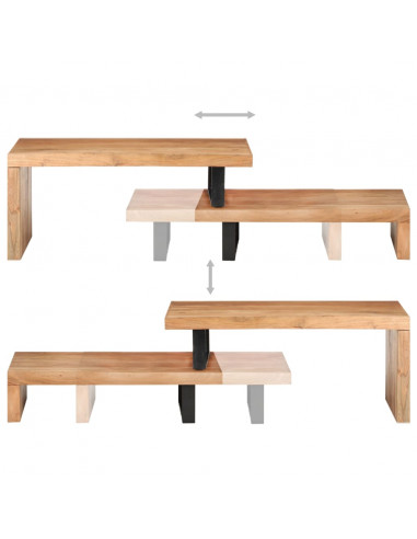 Set Tavolini da Caffè 2 pz in Legno Massello di Acacia