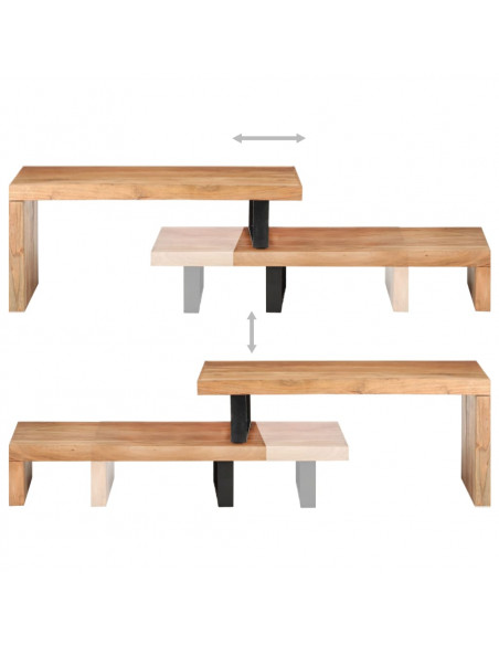 Set Tavolini da Caffè 2 pz in Legno Massello di Acacia