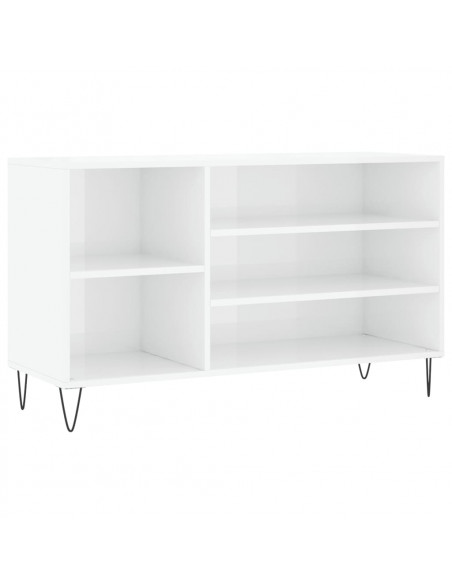 Scarpiera Bianco Lucido 102x36x60 cm in Legno Multistrato