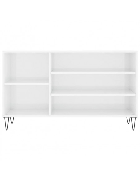 Scarpiera Bianco Lucido 102x36x60 cm in Legno Multistrato