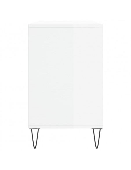 Scarpiera Bianco Lucido 102x36x60 cm in Legno Multistrato