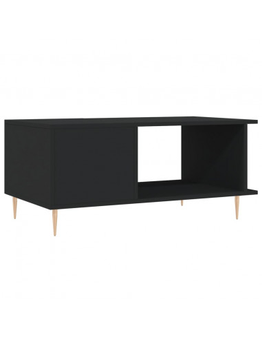 Tavolino da Salotto Nero 90x50x40 cm in Legno Multistrato